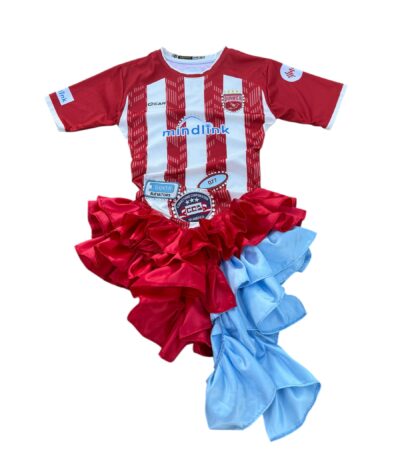 Red & blue striped dress