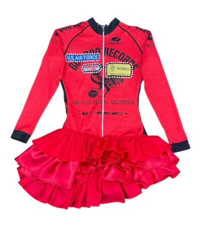 Red longsleeve mini dress